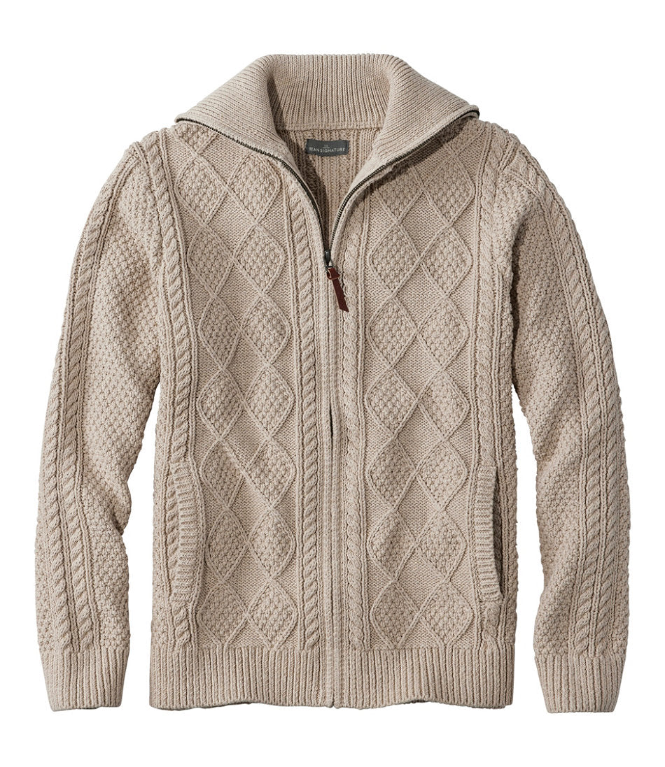 Men's Signature Cotton Fisherman Sweater, Full-Zip | L.L.Bean discount - US 2105