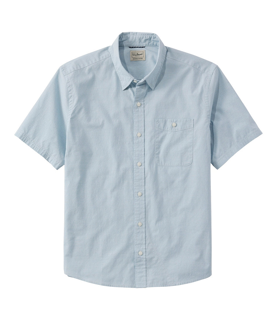Men's Comfort Stretch Performance® Chambray Shirt, Short-Sleeve, Slightly Fitted Untucked Fit | L.L.Bean online - US 7546