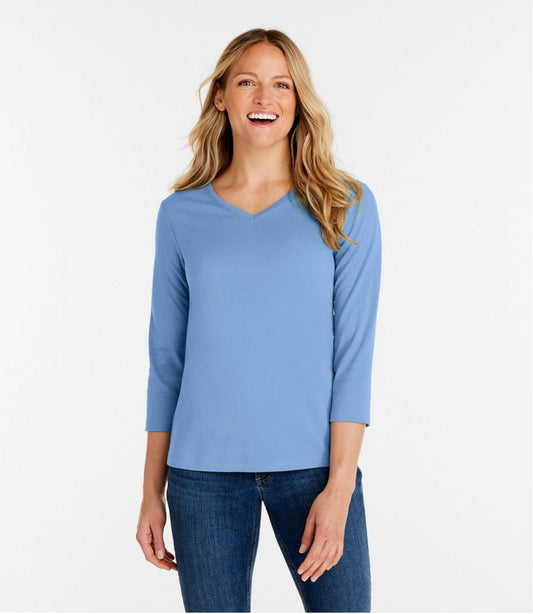 Women's L.L.Bean V-Neck, Three-Quarter-Sleeve | L.L.Bean on sale