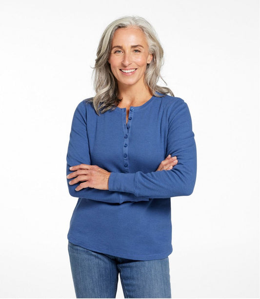 Women's Waffle-Knit Henley | L.L.Bean online