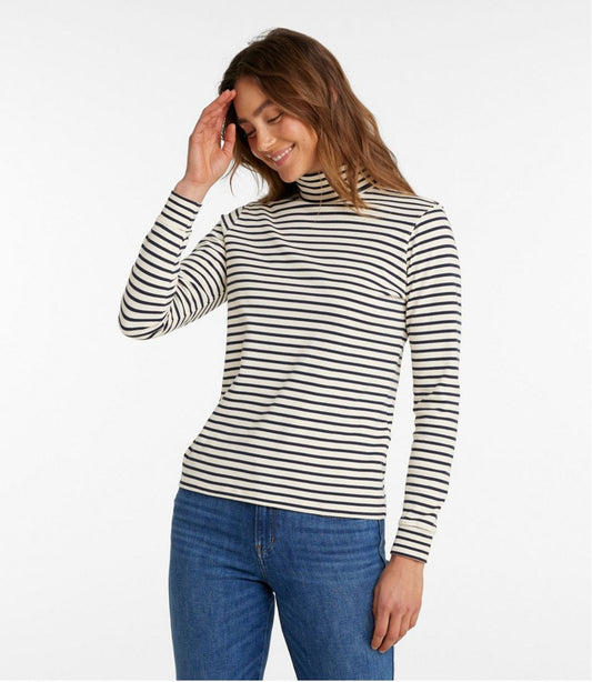 Women's L.L.Bean Interlock Turtleneck, Long-Sleeve Stripe | L.L.Bean on sale