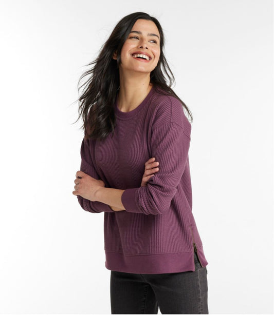 Women's Birchwood Brushed Waffle Top, Crewneck | L.L.Bean near me
