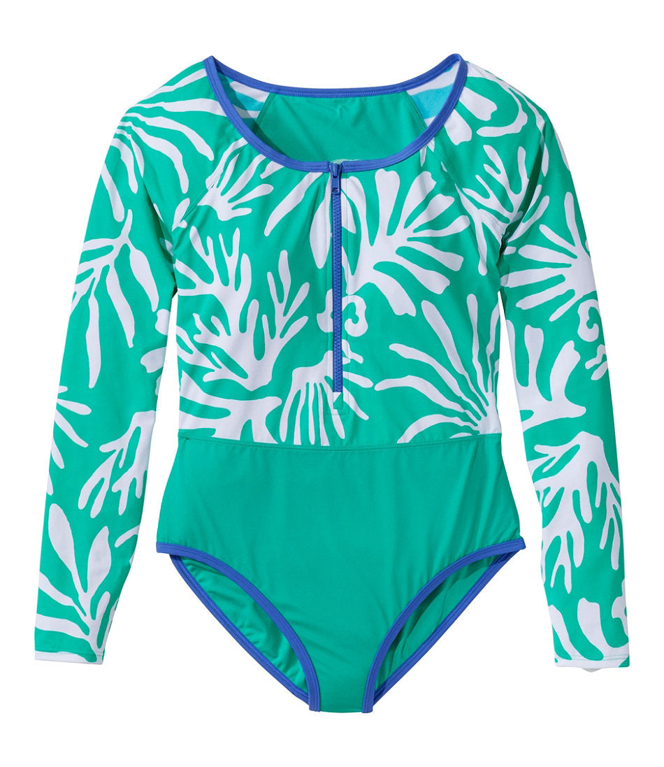 Women's Coastal Essentials Swimwear, Long-Sleeve Tanksuit Print | L.L.Bean discount - US 9022