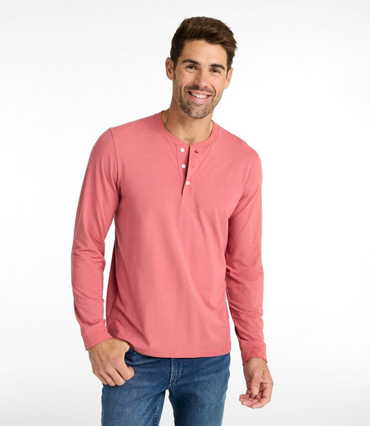 Men's Comfort Stretch Performance® Pima Tee, Long-Sleeve Henley | L.L.Bean online