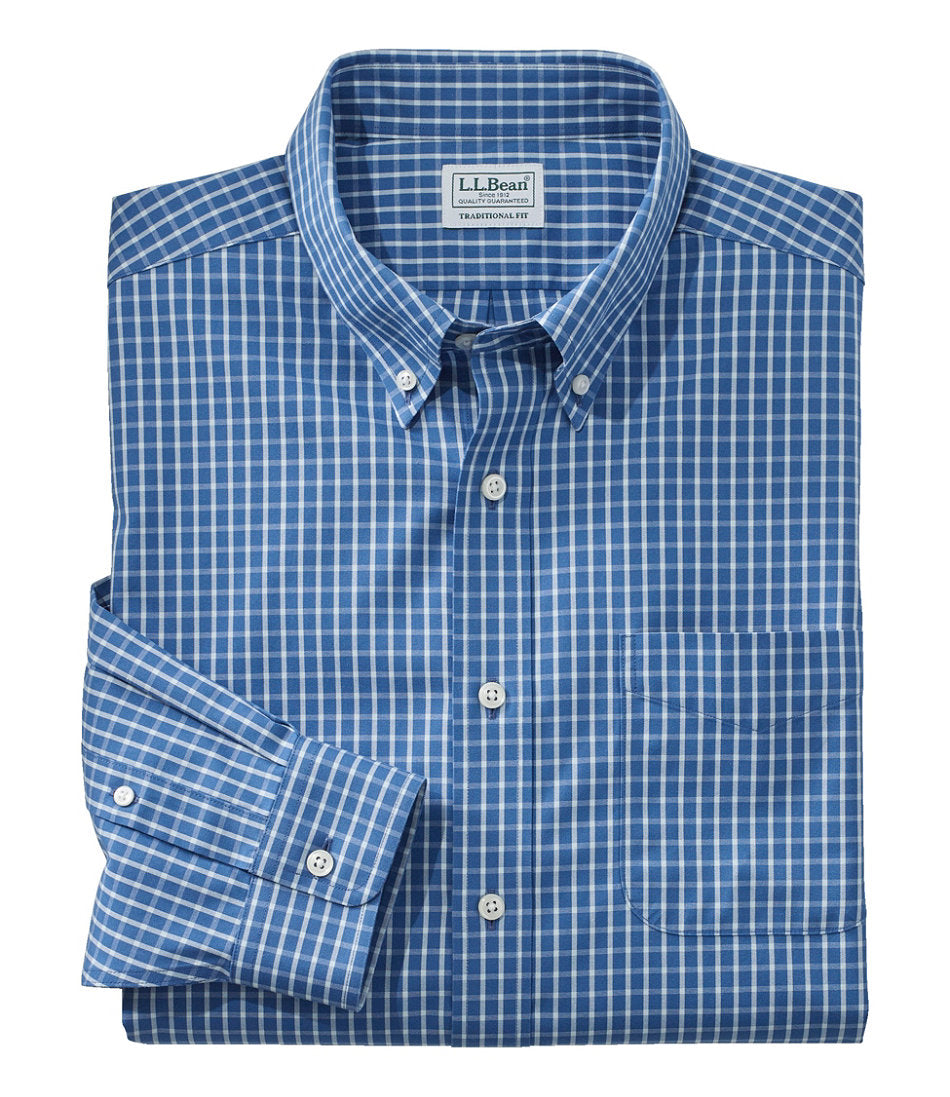 Men's Wrinkle-Free Pinpoint Oxford Cloth Shirt, Traditional Fit Tattersall | L.L.Bean sale - US 6132