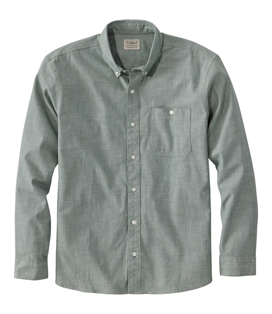 Men's Comfort Stretch® Chambray Shirt, Traditional Untucked Fit, Long-Sleeve | L.L.Bean online - US 7101