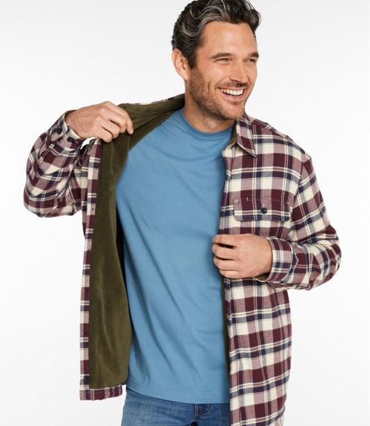 Men's Fleece-Lined Flannel Shirt, Traditional Fit | L.L.Bean outlet