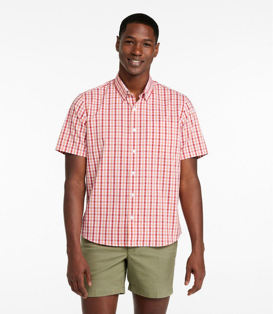 Men's Comfort Stretch Performance® Shirt, Short-Sleeve, Slightly Fitted Untucked Fit, Plaid | L.L.Bean for sale