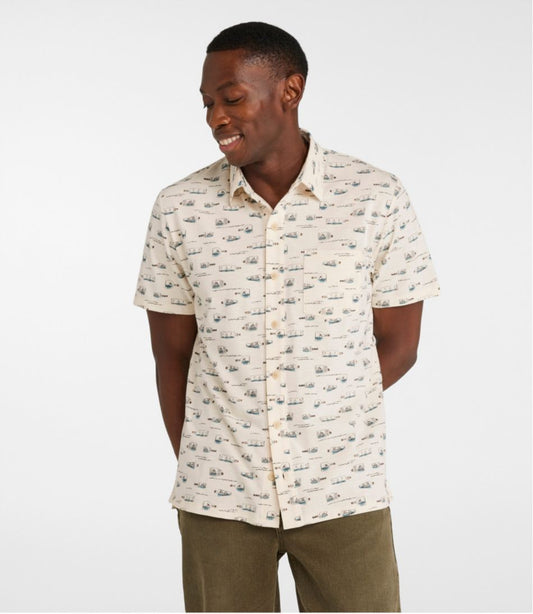 Men's Lakewashed Performance Shirts, Button-Front Shirt, Short-Sleeve, Print | L.L.Bean sale