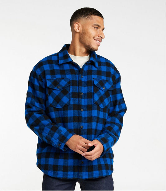 Men's Maine Guide Sherpa Lined Wool Shirt | L.L.Bean for sale
