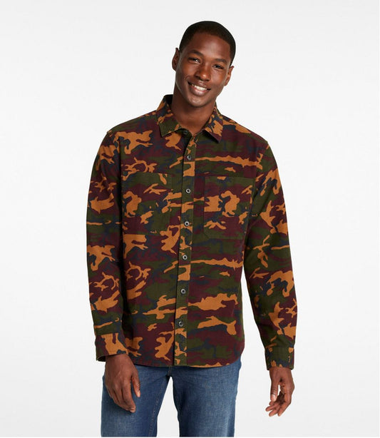 Men's Bean's Moleskin Shirt, Slightly Fitted Untucked Fit, Print | L.L.Bean online