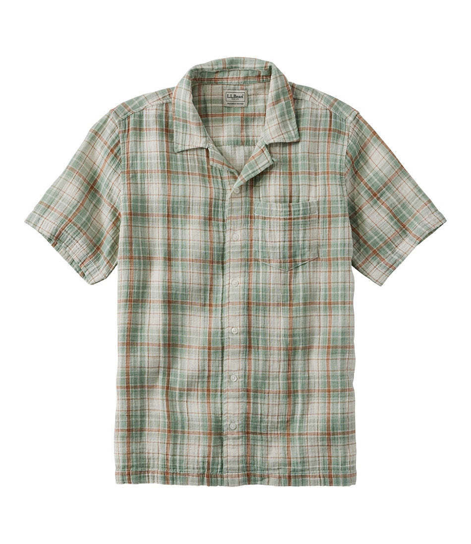 Men's Cloud Gauze Shirt, Short-Sleeve, Slightly Fitted Untucked Fit, Plaid | L.L.Bean near me - US 1566