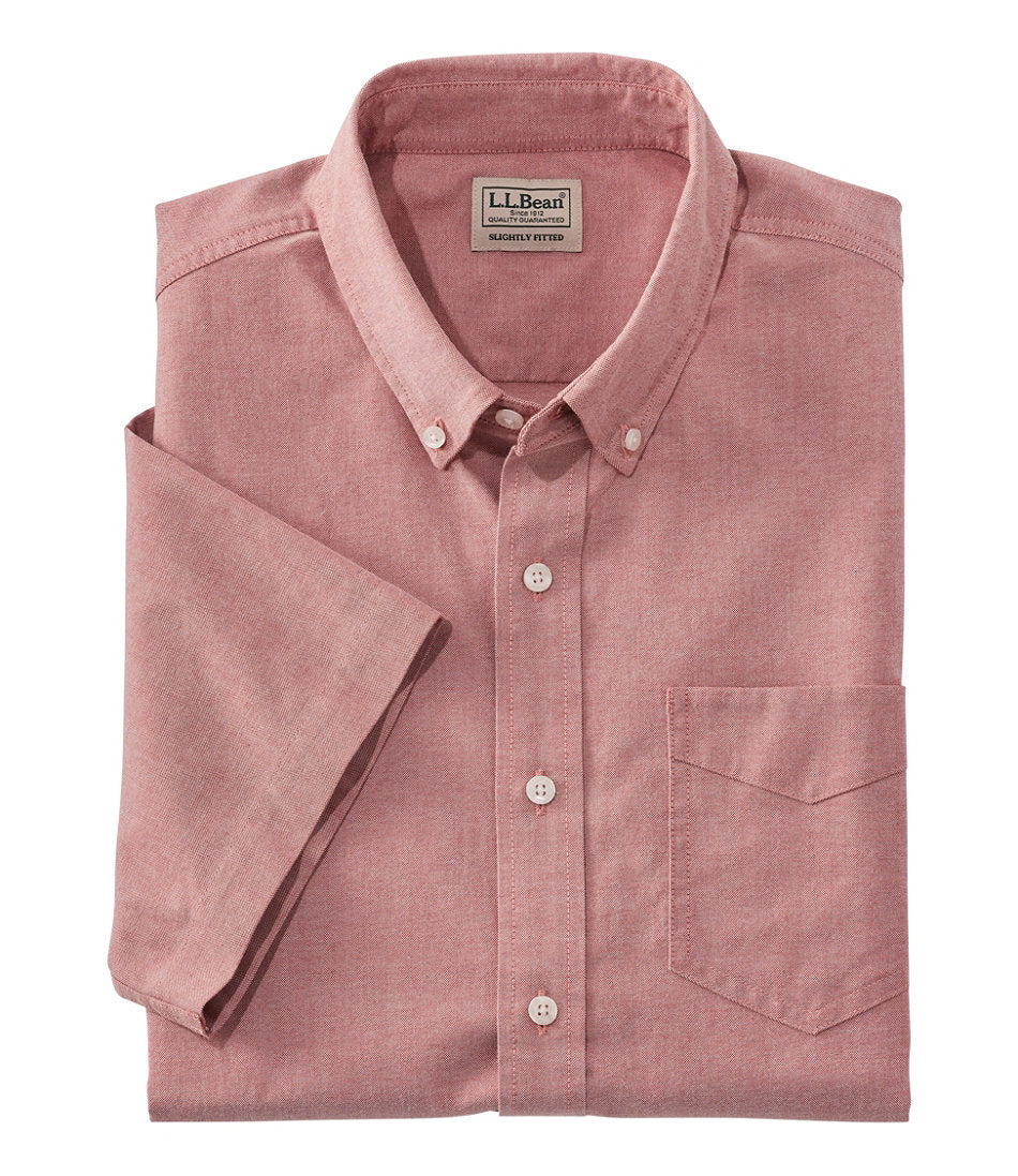 Men's Comfort Stretch® Oxford Shirt, Slightly Fitted Untucked Fit, Short-Sleeve | L.L.Bean sale - US 5992