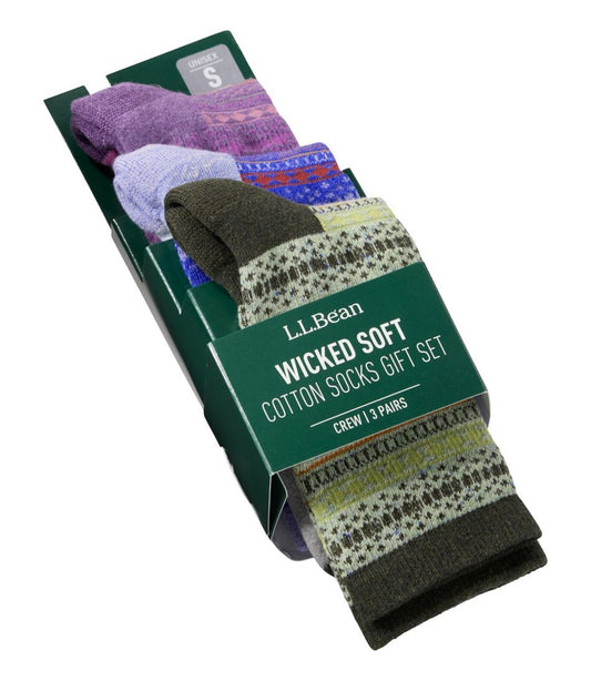 Adults' Wicked Soft Cotton Socks Fair Isle Gift Set, 3-Pack | L.L.Bean discount