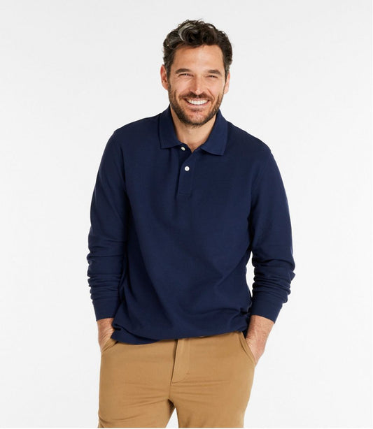 Men's Premium Double L® Polo, Long-Sleeve Without Pocket | L.L.Bean online