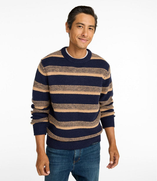 Men's Bean's Classic Ragg Wool Sweater, Crewneck, Stripe | L.L.Bean for sale