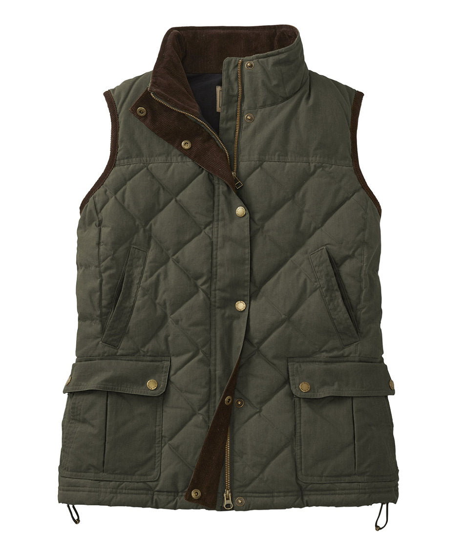 Women's L.L.Bean Upcountry Waxed Cotton Down Vest | L.L.Bean for sale - US 4491