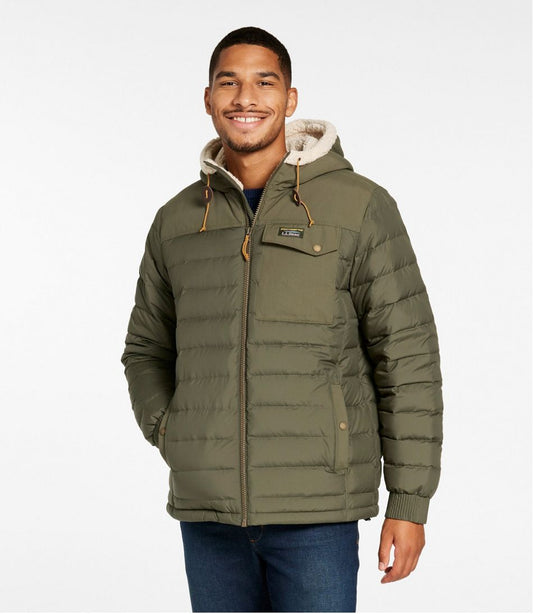 Men's Mountain Classic Down Hooded Jacket, Sherpa-Lined | L.L.Bean on sale