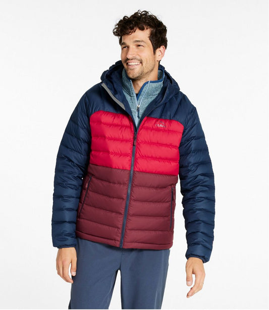 Men's Bean's Down Hooded Jacket, Colorblock | L.L.Bean for sale