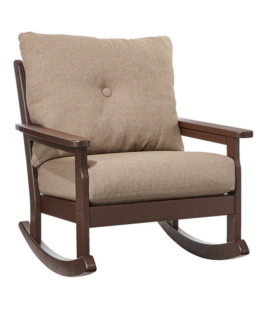 All-Weather Patio Rocker with Textured Cushion, Mahogany | L.L.Bean sale - US 4560