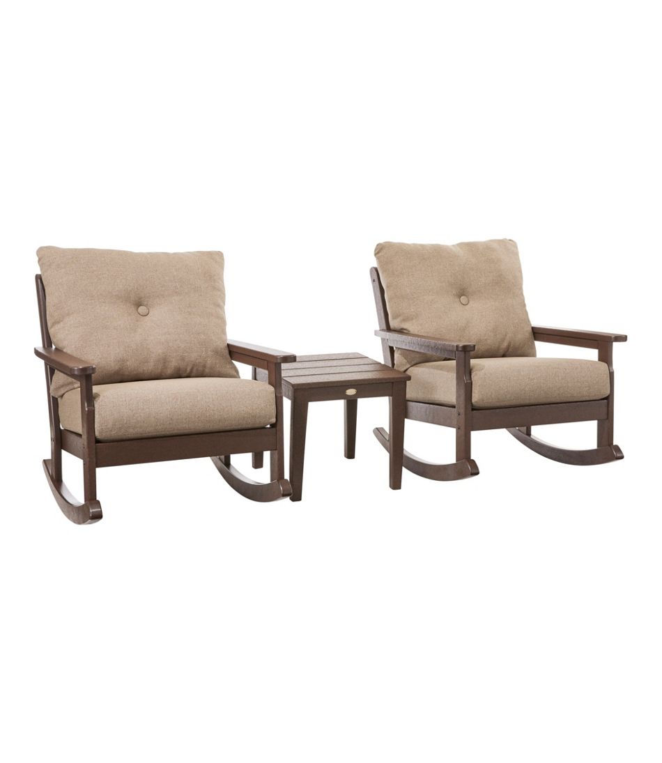 All-Weather Patio Rocker Set with Side Table, Mahogany | L.L.Bean sale