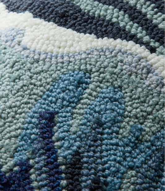 Indoor/Outdoor Hooked Pillow, 18x18 Ocean Waves | L.L.Bean for sale