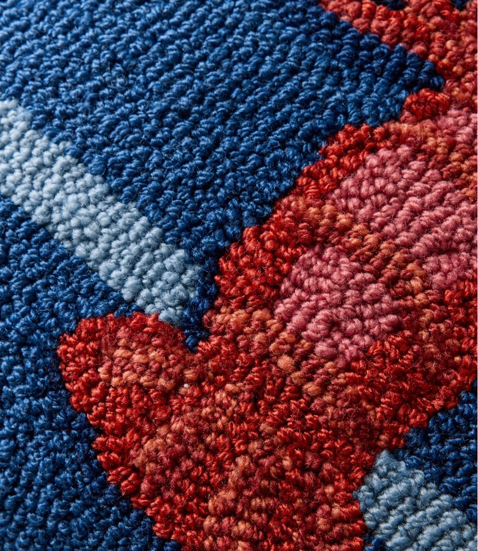 Indoor/Outdoor Hooked Pillow, 18x18 Lobster | L.L.Bean on sale