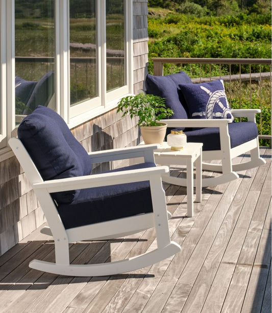 All-Weather Patio Rocker Set with Side Table, White | L.L.Bean sale