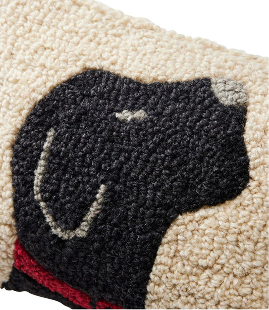 Wool Hooked Throw Pillow, Black Labrador, 8" x 12" | L.L.Bean outlet