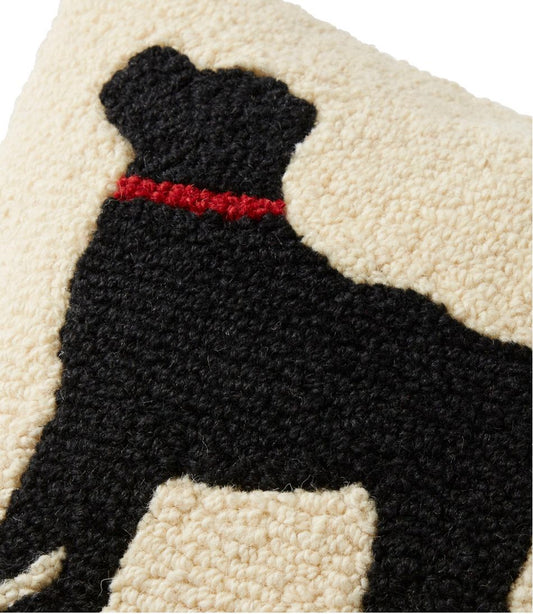 Wool Hooked Throw Pillow, Black Dog, 14" x 14" | L.L.Bean near me