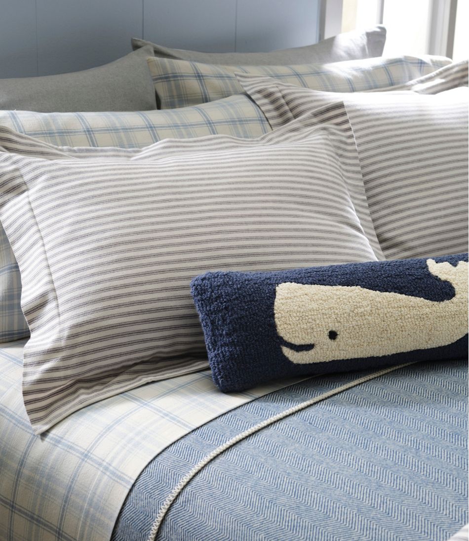 Wool Hooked Throw Pillow, Whale, 8" x 24" | L.L.Bean online