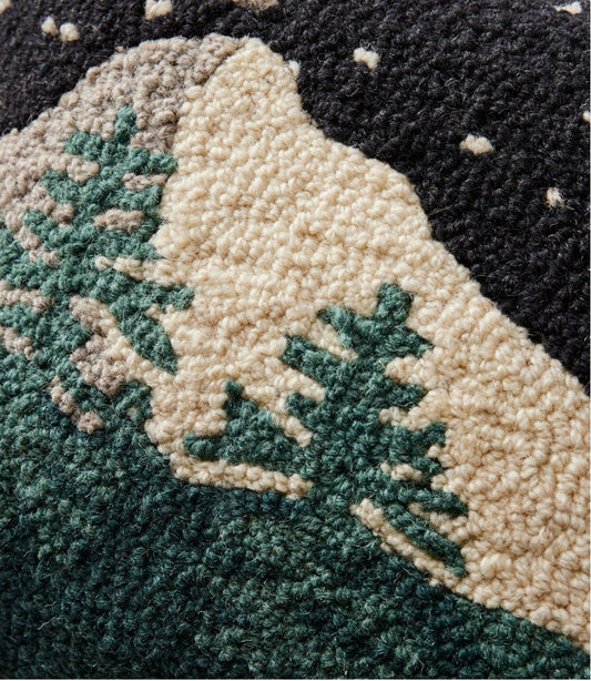 Wool Hooked Throw Pillow, Winter Woods, 12" x 18" | L.L.Bean sale