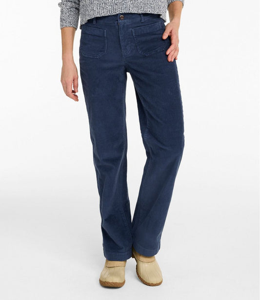 Women's 207 Vintage Corduroy Patch Pocket Pants, Mid-Rise Wide Straight-Leg | L.L.Bean outlet