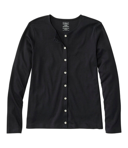 Women's Pima Cotton Tee, Long-Sleeve Crewneck Cardigan | L.L.Bean online - US 6565