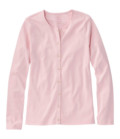 Women's Pima Cotton Tee, Long-Sleeve Crewneck Cardigan | L.L.Bean online - US 6565