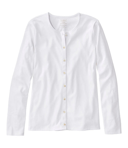 Women's Pima Cotton Tee, Long-Sleeve Crewneck Cardigan | L.L.Bean online - US 6565
