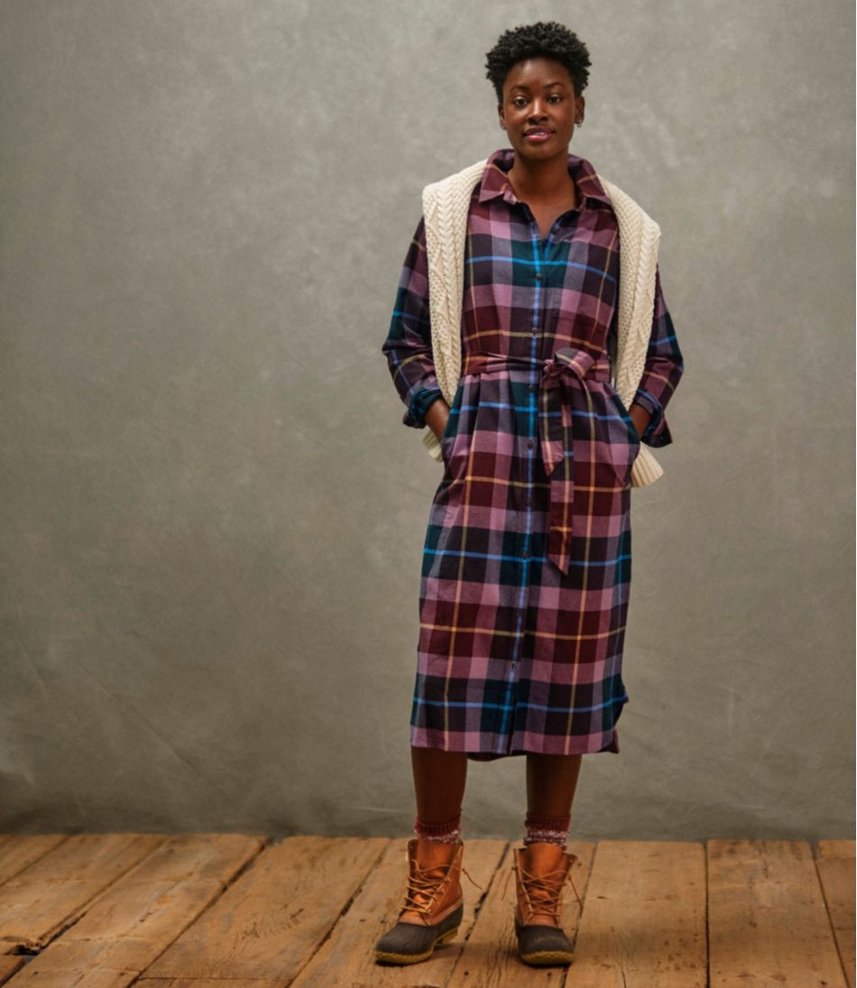 Women's Signature Camp Flannel Midi Dress | L.L.Bean for sale