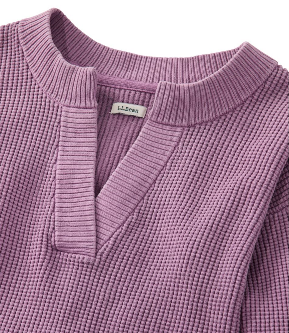 Women's Sunwashed Waffle Sweater, Splitneck | L.L.Bean sale