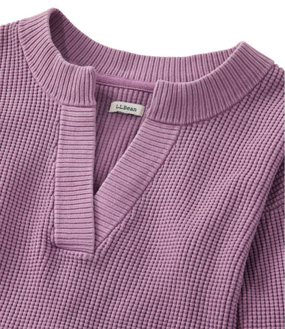Women's Sunwashed Waffle Sweater, Splitneck | L.L.Bean sale