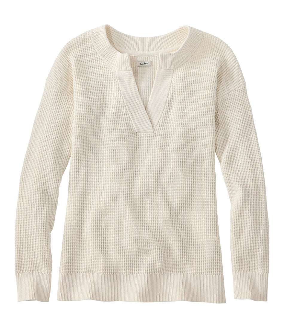 Women's Sunwashed Waffle Sweater, Splitneck | L.L.Bean sale - US 9812