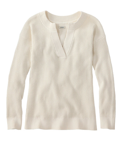 Women's Sunwashed Waffle Sweater, Splitneck | L.L.Bean sale - US 9812