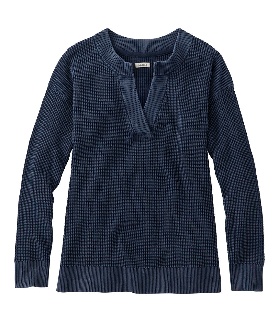 Women's Sunwashed Waffle Sweater, Splitneck | L.L.Bean sale - US 9812