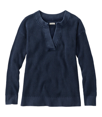 Women's Sunwashed Waffle Sweater, Splitneck | L.L.Bean sale - US 9812