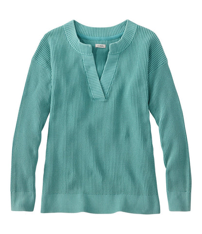 Women's Sunwashed Waffle Sweater, Splitneck | L.L.Bean sale - US 9812