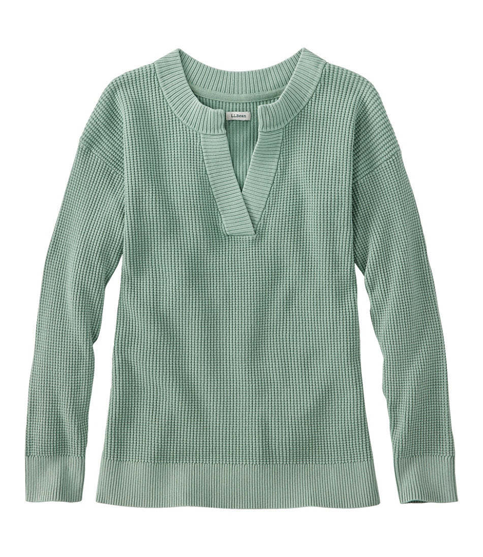 Women's Sunwashed Waffle Sweater, Splitneck | L.L.Bean sale - US 9812