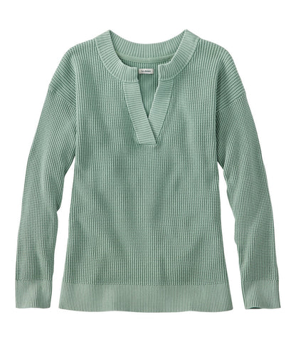 Women's Sunwashed Waffle Sweater, Splitneck | L.L.Bean sale - US 9812