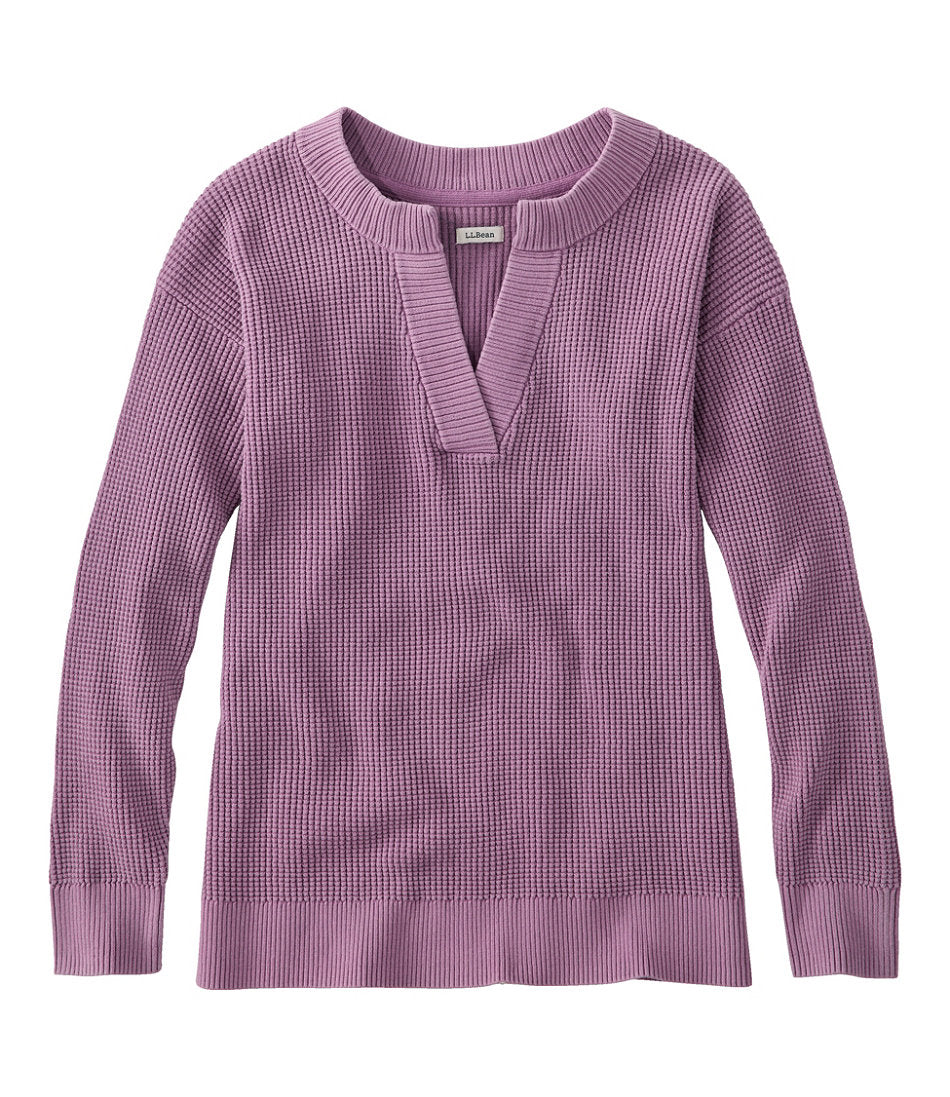 Women's Sunwashed Waffle Sweater, Splitneck | L.L.Bean sale - US 9812