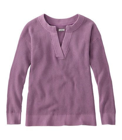 Women's Sunwashed Waffle Sweater, Splitneck | L.L.Bean sale - US 9812