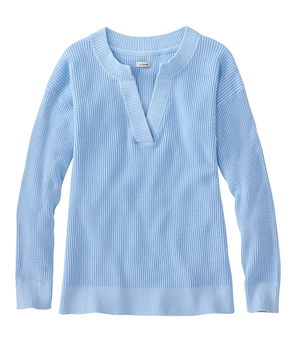 Women's Sunwashed Waffle Sweater, Splitneck | L.L.Bean sale - US 9812