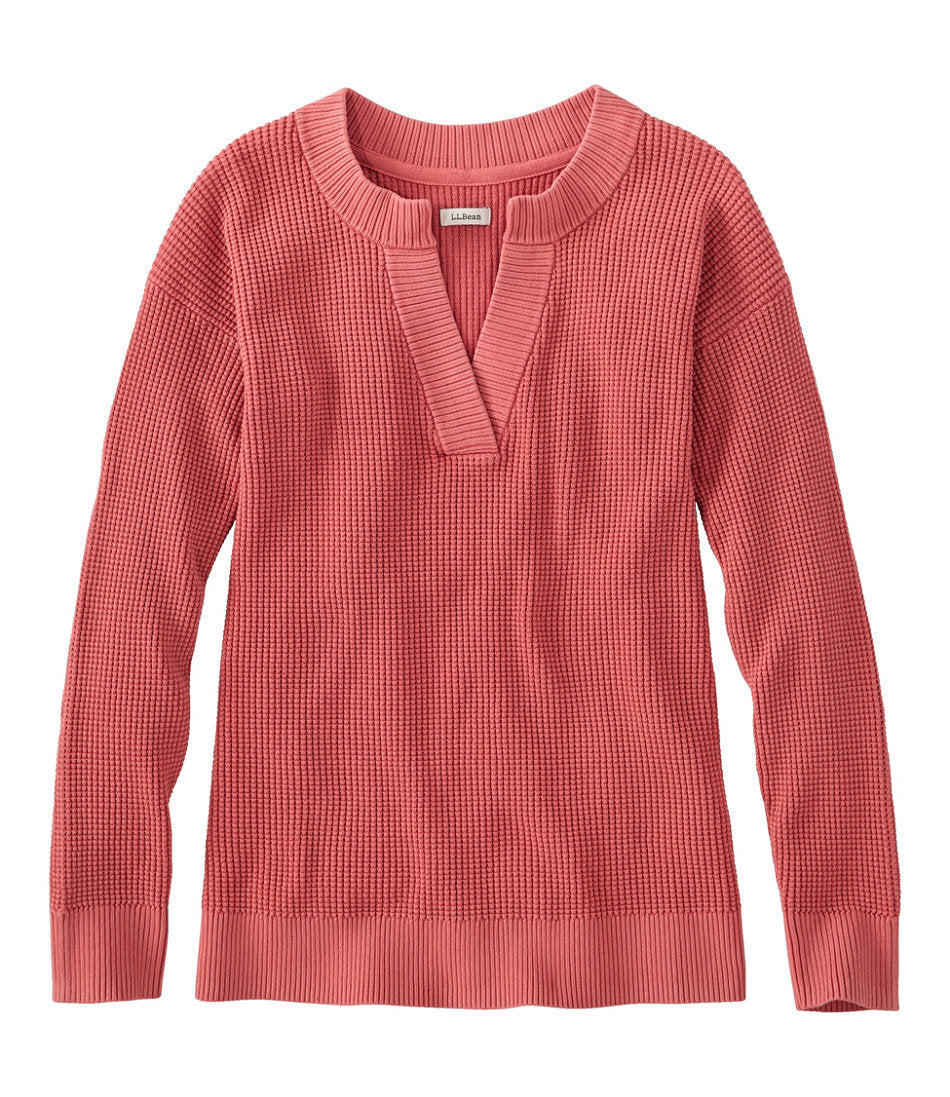 Women's Sunwashed Waffle Sweater, Splitneck | L.L.Bean sale - US 9812